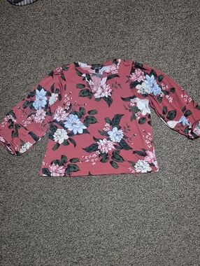 Banana Republic Rose Floral V-Neck Blouse